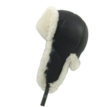 Shearling Sheepskin 6 Panel Ushanka Fur Hat